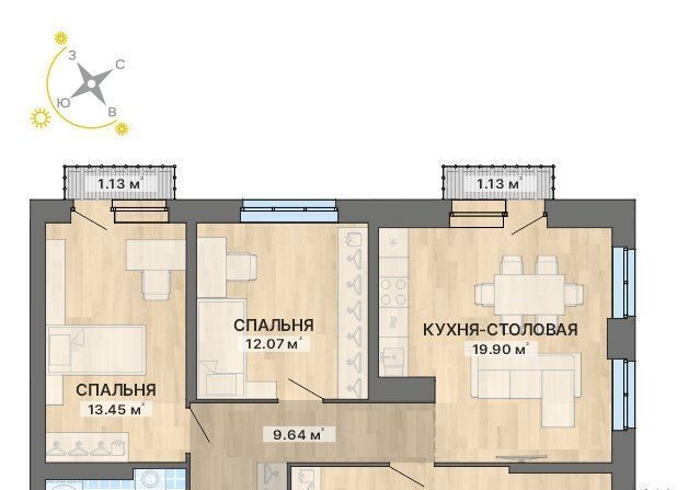 квартира г Екатеринбург Уралмаш ЖК «Северное сияние» жилрайон фото 1