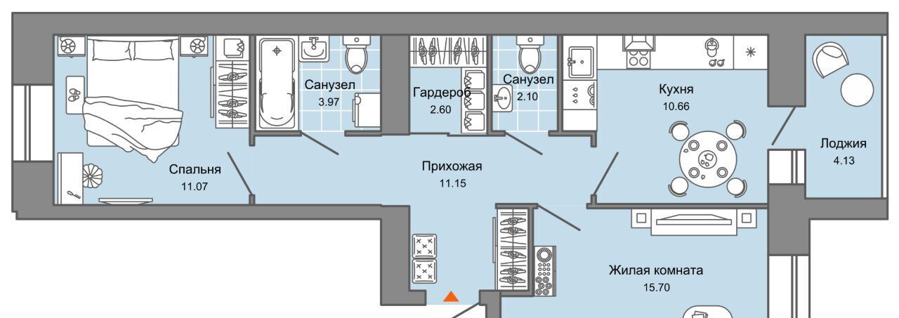 квартира г Ульяновск р-н Заволжский Новый Город ЖК Центрополис 5 Центральный кв-л фото 1