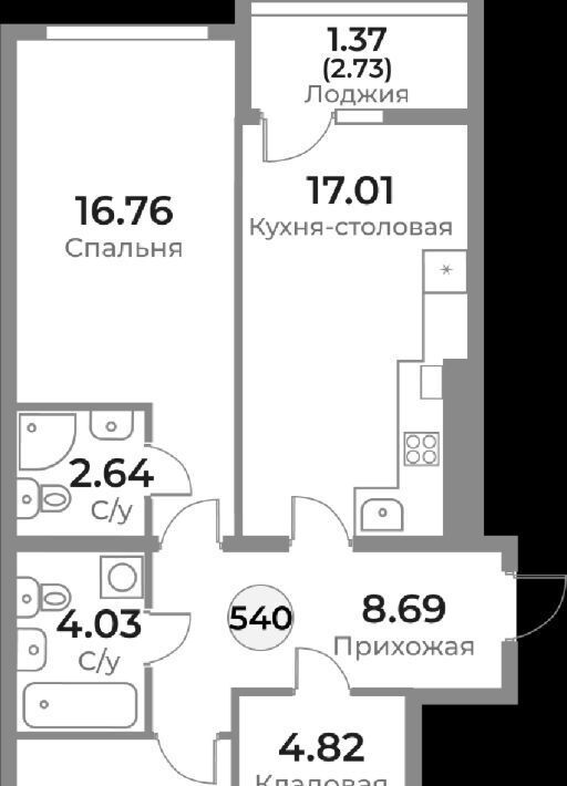 квартира г Калининград р-н Ленинградский ул Пригородная фото 2