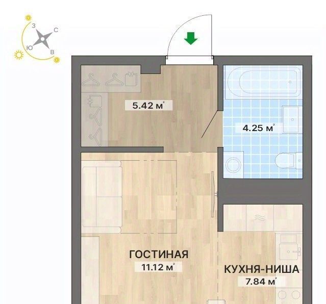 квартира г Екатеринбург Уралмаш ЖК «Северное сияние» жилрайон фото 1