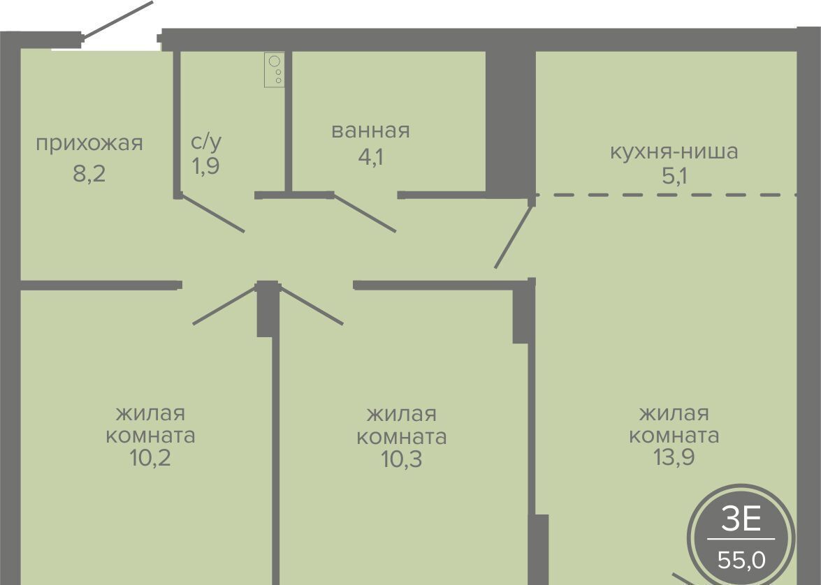 квартира г Пермь п Верхние Муллы р-н Индустриальный фото 1