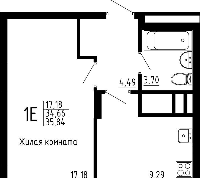 квартира г Казань метро Горки р-н мкр Родины Притяжение жилой комплекс, 2 фото 1