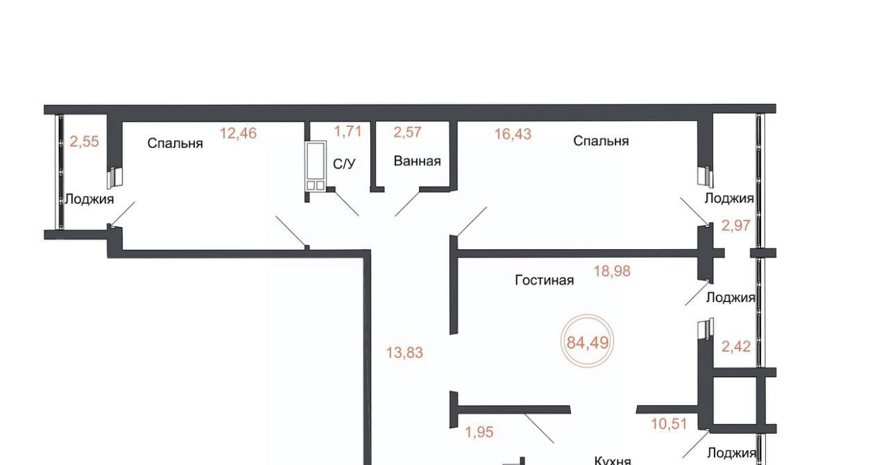квартира г Челябинск р-н Советский ЖК «Симфония» фото 1
