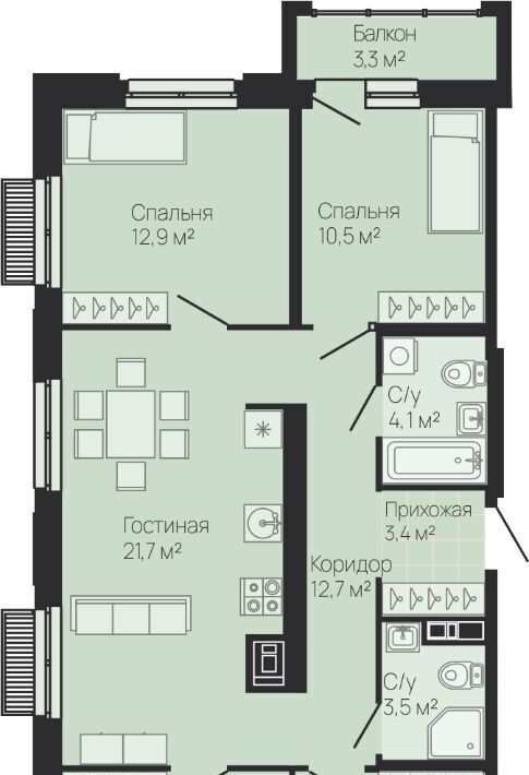 квартира г Нижний Новгород Горьковская Резиденция жилой комплекс фото 1