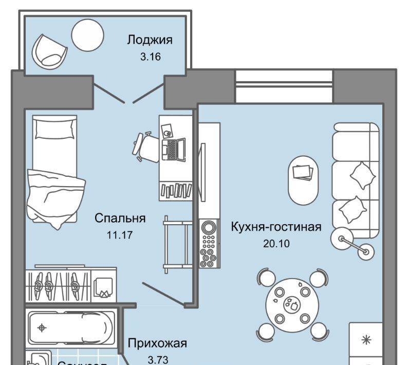 квартира г Ульяновск р-н Заволжский Новый Город ЖК Центрополис 5 Центральный кв-л фото 1
