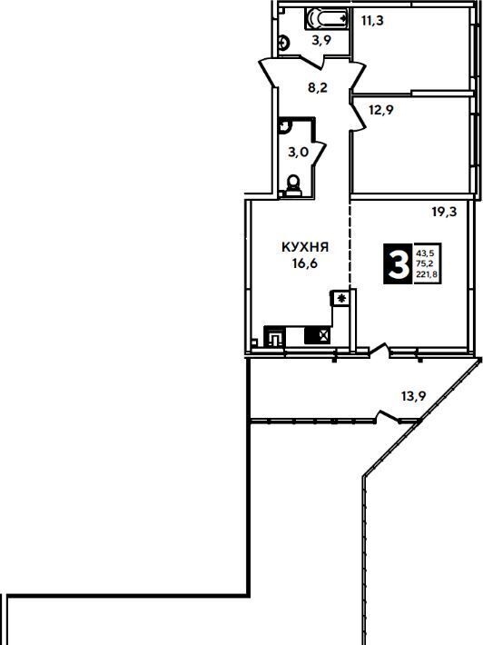 квартира г Краснодар р-н Прикубанский ул им. Константина Гондаря 91 фото 1