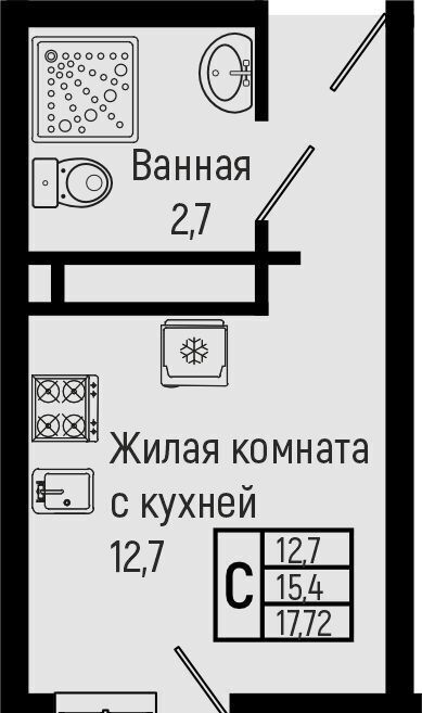 квартира р-н Туапсинский с Ольгинка мкр 3-й 21 фото 1