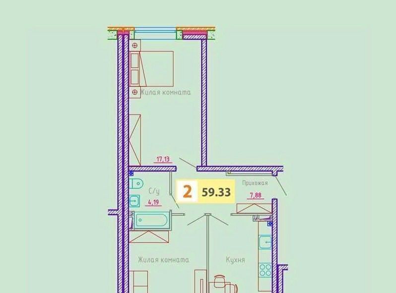 квартира г Архангельск Октябрьский ул Гайдара 57к/2 фото 1