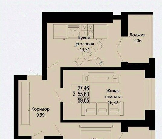 квартира г Калининград р-н Ленинградский ул Героя России Мариенко 8 ЖК «Площадь искусств» фото 1