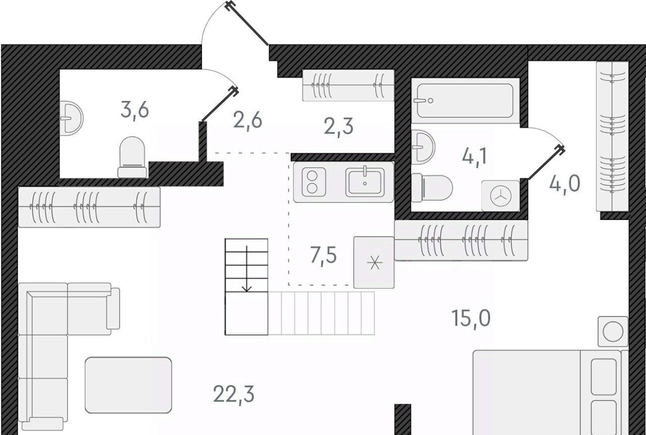 квартира г Новосибирск Заельцовская ул Аэропорт 49/2 фото 1