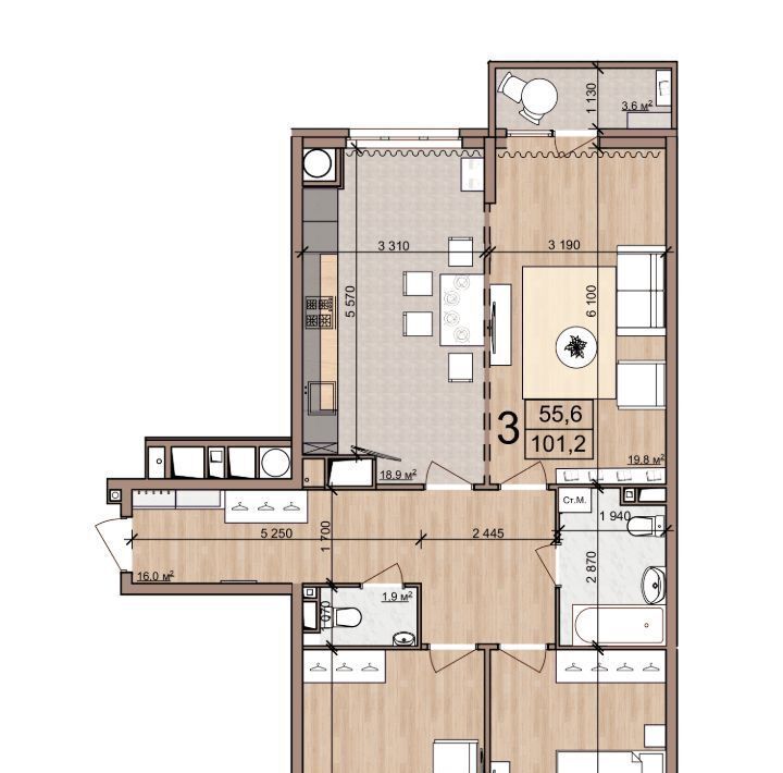 квартира г Рязань р-н Советский ул Быстрецкая 18к/2 фото 2