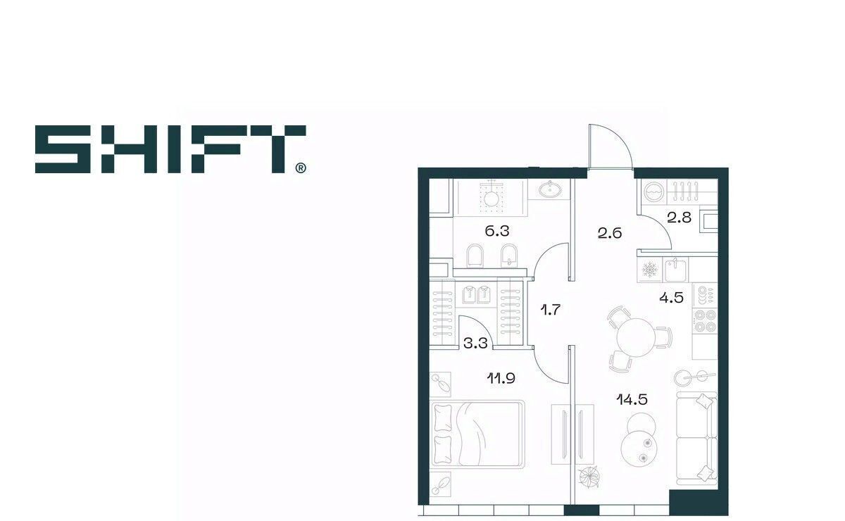 квартира г Москва метро Площадь Гагарина ЖК «SHIFT» 2-й Донской проезд, 10 фото 1