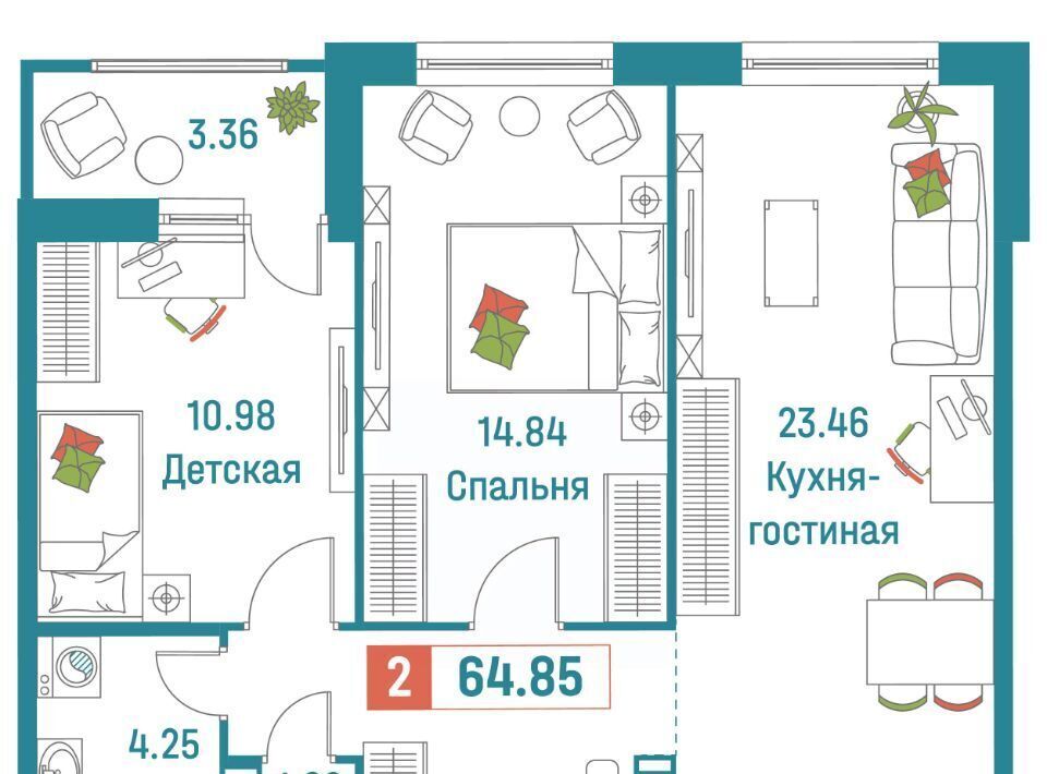 квартира р-н Всеволожский г Мурино ул Екатерининская 18/3 Девяткино фото 1