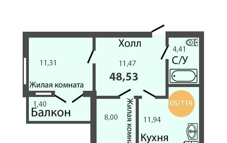 квартира г Пионерский ул Портовая 5 Апарт-отель «Пионерский» фото 1