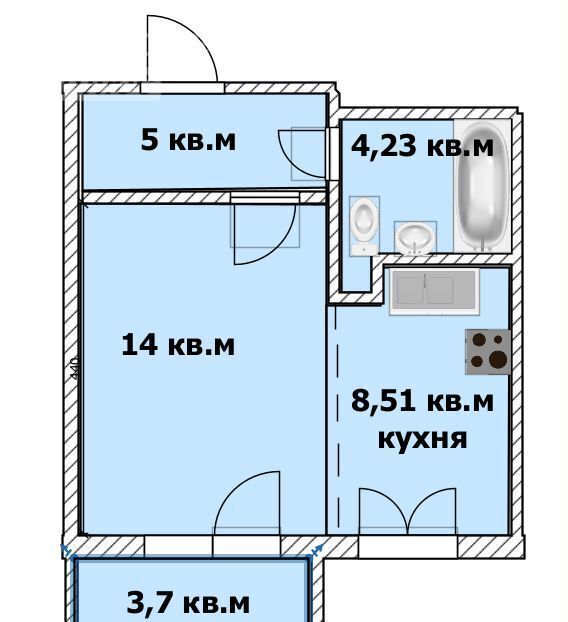 квартира г Ульяновск р-н Заволжский пр-кт Маршала Устинова 7/14а фото 13