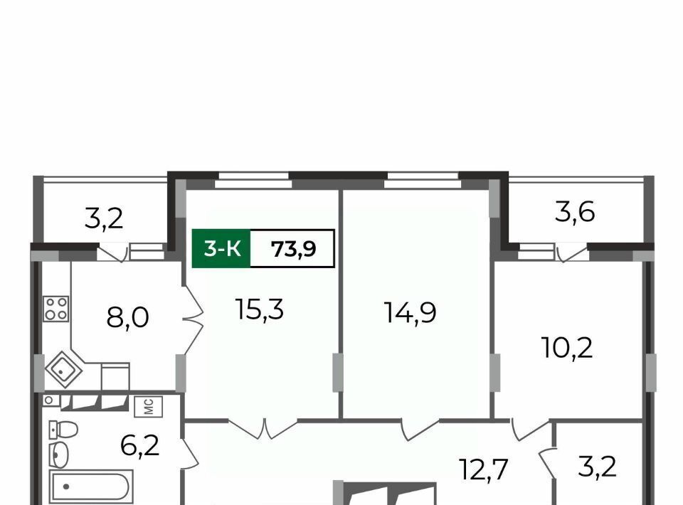 квартира г Владимир р-н Октябрьский б-р Сталинградский 7 фото 1