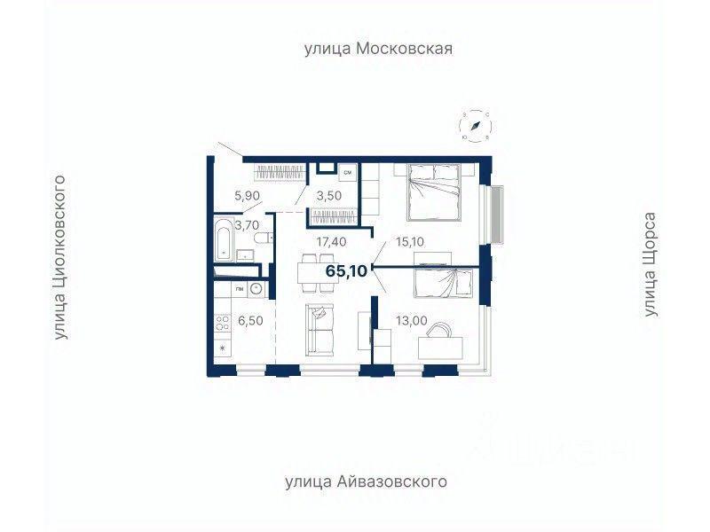 квартира г Екатеринбург ЖК «Парк Столиц» 52 улица Айвазовского фото 1
