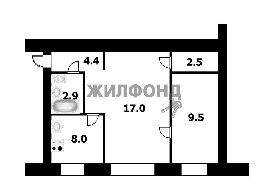 квартира р-н Новосибирский с Марусино ул Советская 47 Криводановский сельсовет, Новосибирск фото 11