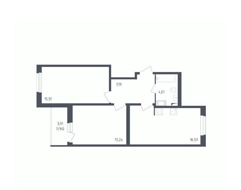 квартира г Колпино пр-кт Ленина 60 60 пр-кт Ленина 60 60 метро Рыбацкое фото 1