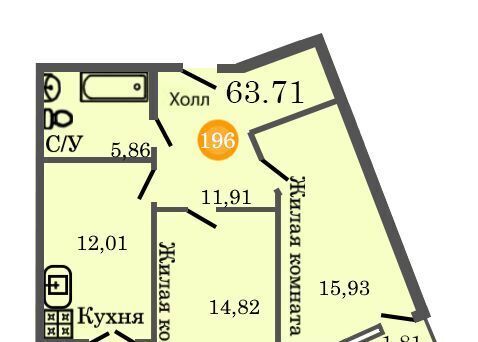 квартира г Калининград р-н Центральный ул Генерал-фельдмаршала Румянцева 7 жилой дом на ул. Дмитрия Донского фото 1