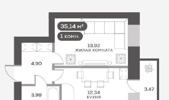 квартира г Красноярск р-н Октябрьский Академгородок мкр фото 1