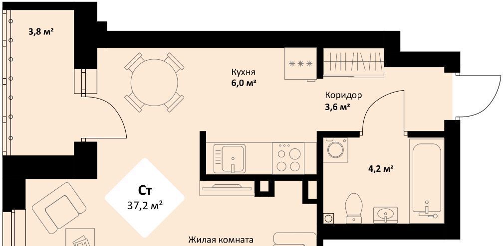 квартира г Екатеринбург р-н Орджоникидзевский пр-кт Космонавтов 108/3 Проспект Космонавтов фото 1