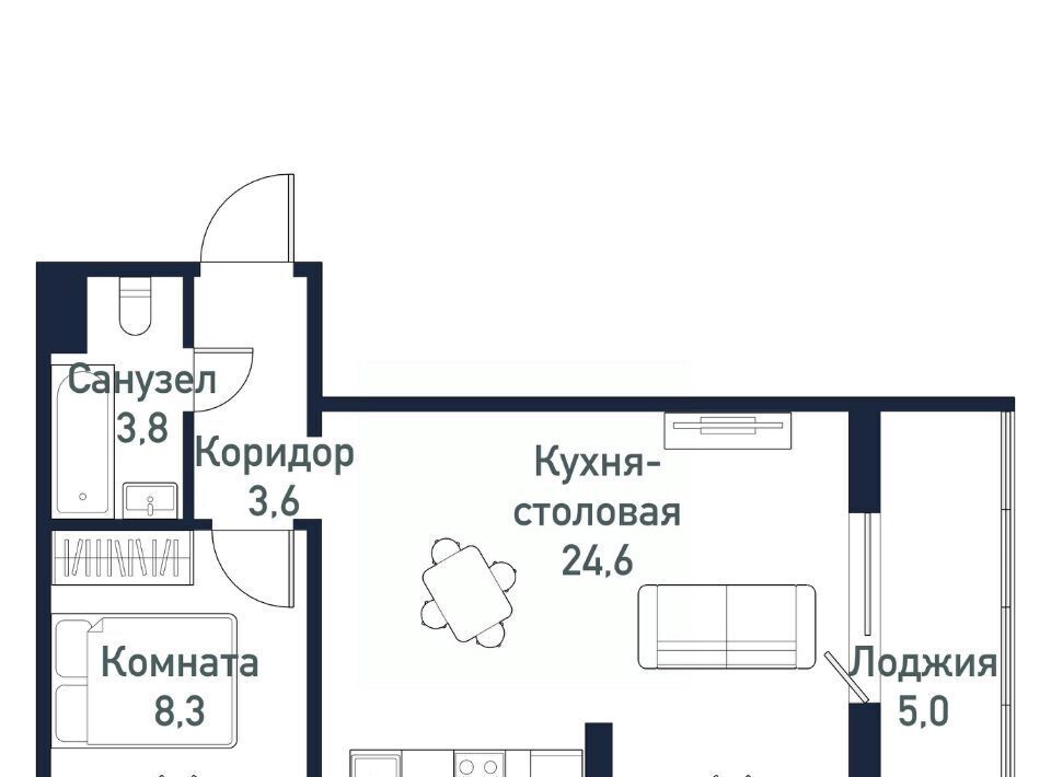 квартира р-н Сосновский п Западный Кременкульское с/пос, ул. Имени Младшего Сержанта Сухарева, 2 фото 1