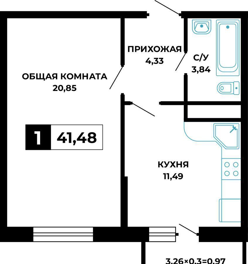 квартира г Новороссийск с Мысхако р-н Южный ул Суджукская 4 фото 1