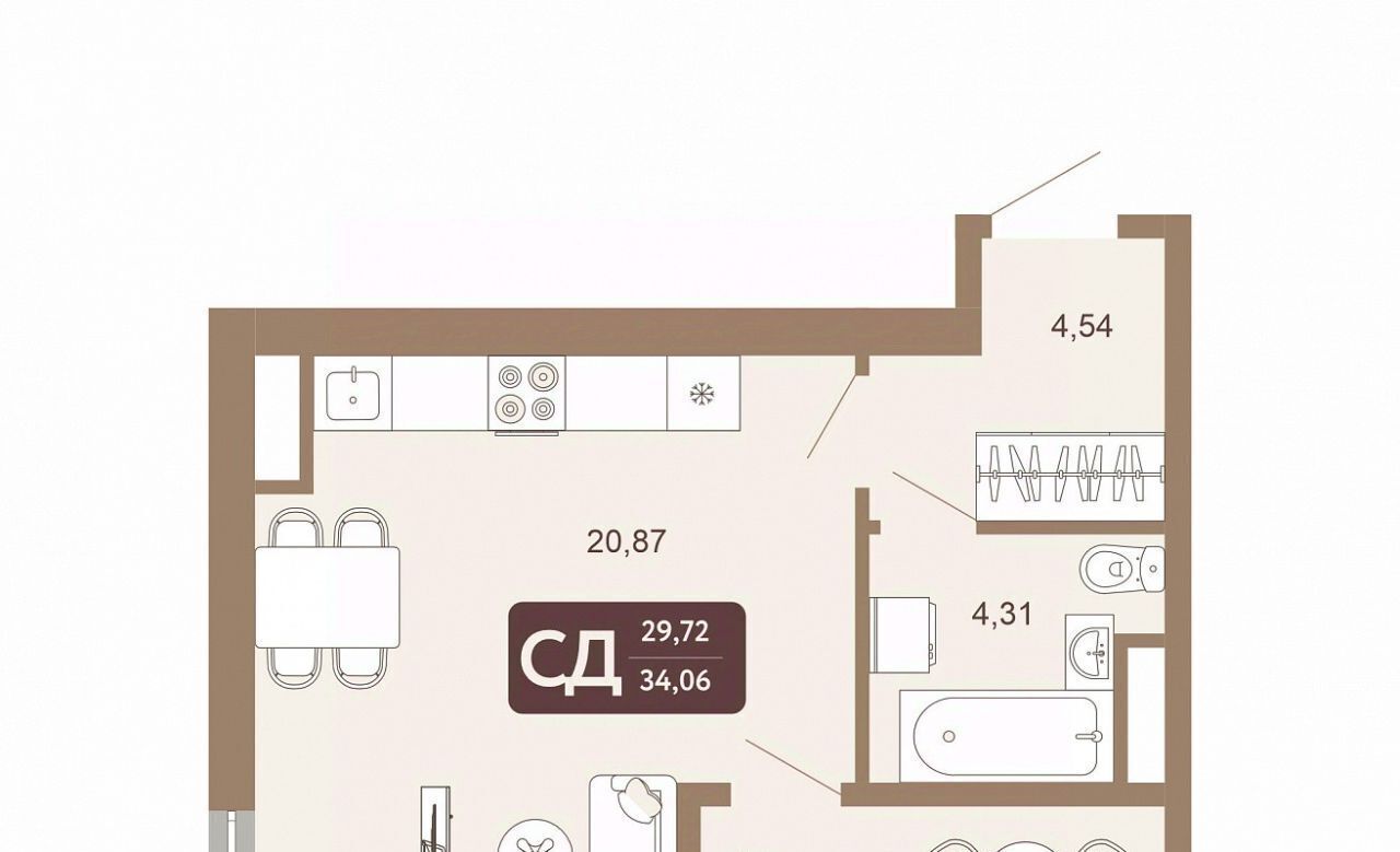 квартира г Тобольск 15-й микрорайон 25А фото 1