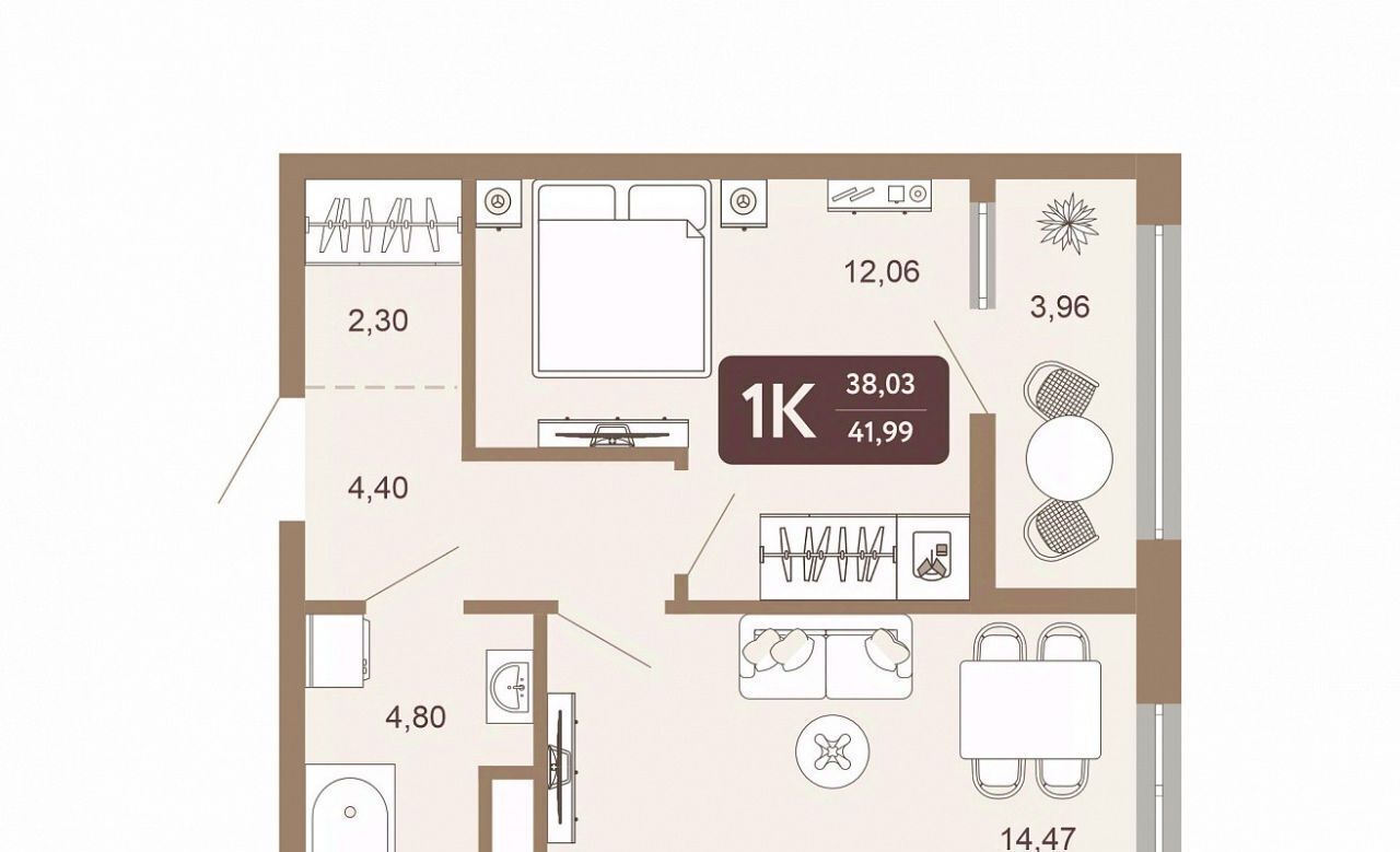 квартира г Тобольск 15-й микрорайон ЖК «Европейский квартал» 25А фото 1