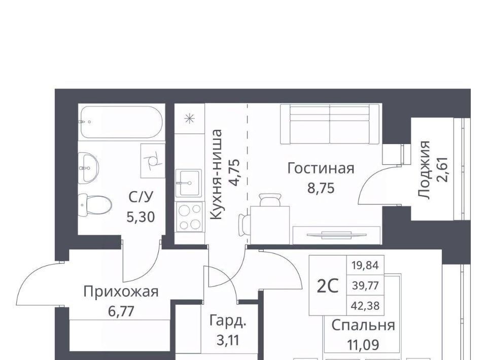 квартира г Новосибирск Заельцовская Северный Миниполис Фора на Фадеева жилой комплекс фото 1