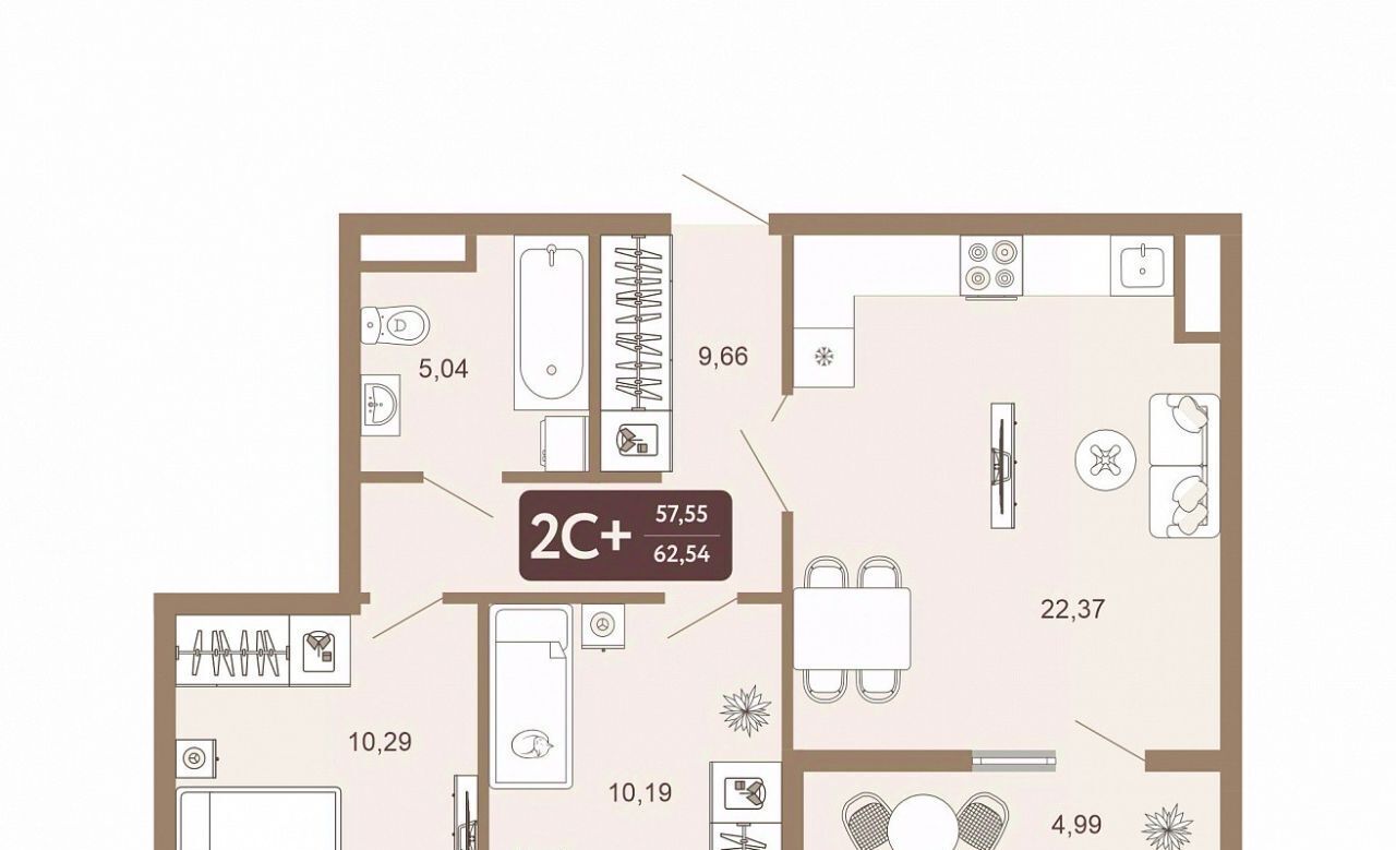 квартира г Тобольск 15-й микрорайон ЖК «Европейский квартал» фото 1