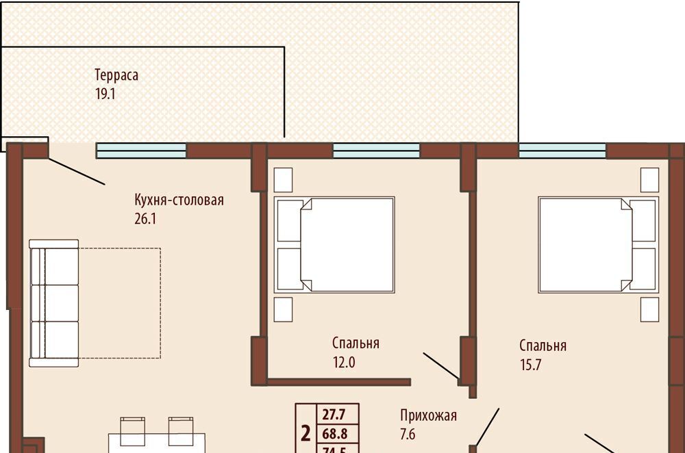 квартира р-н Светлогорский г Светлогорск ул Ольховая 19к/3 ЖК «Балтийский берег» фото 1