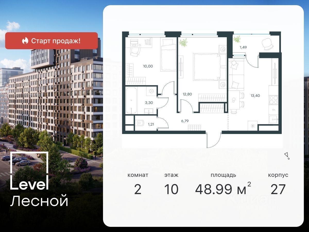 квартира г Красногорск ул Парковая 1 ЖК Микрогород в Лесу Москва, Отрадное фото 1