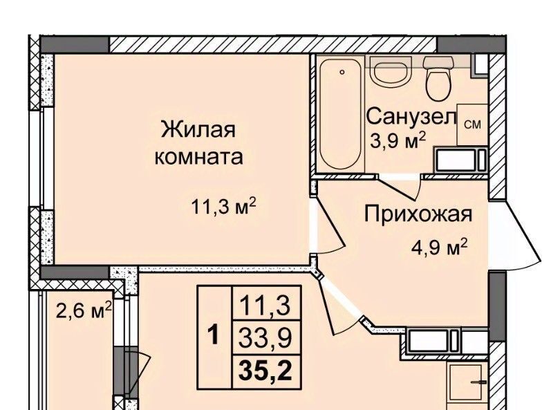 квартира г Нижний Новгород Кооперативный Буревестник Нижний Новгород, кв-л, Дома на Культуре жилой комплекс фото 1