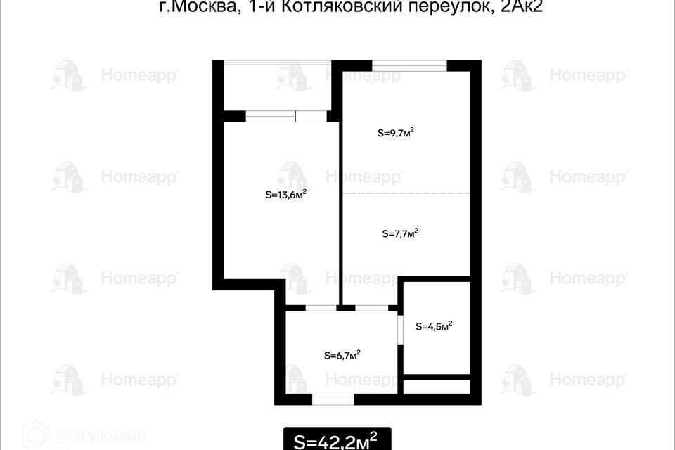 квартира г Москва пер 1-й Котляковский 2ак/2 Южный административный округ фото 2
