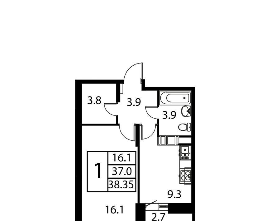 квартира г Домодедово ЖК Космос Домодедовская, Авиационный мкр фото 1