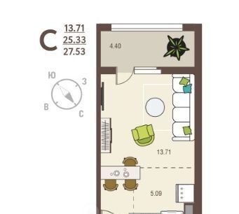 квартира г Курск р-н Сеймский ул Энгельса 115а/2 фото 1