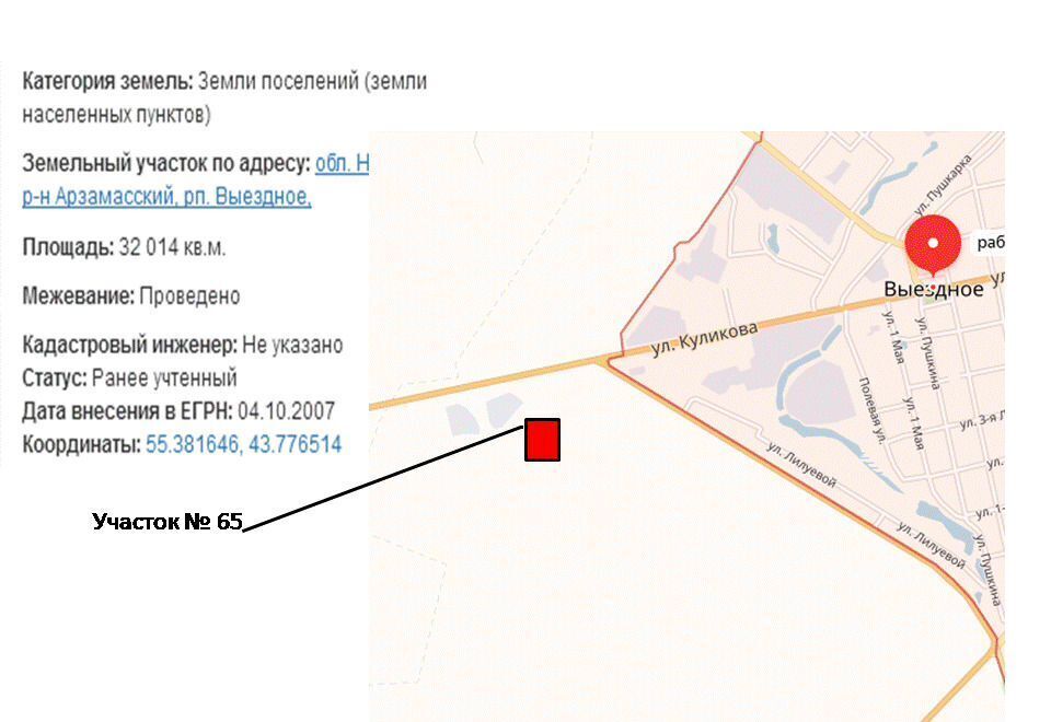 земля р-н Арзамасский рп Выездное городское поселение Рабочий посёлок Выездное фото 1