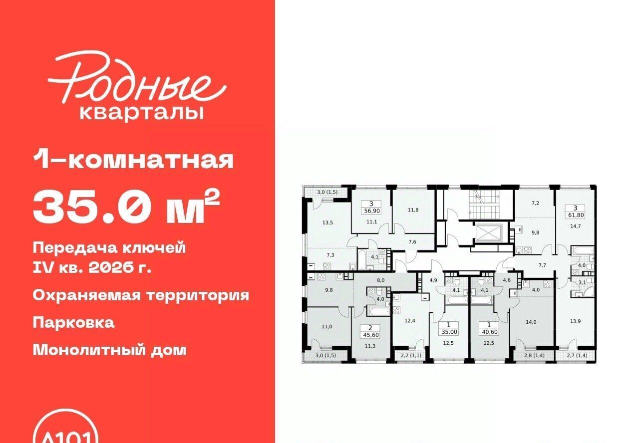 квартира г Щербинка ЖК «Родные кварталы» 3/1 Толстопальцево фото 2