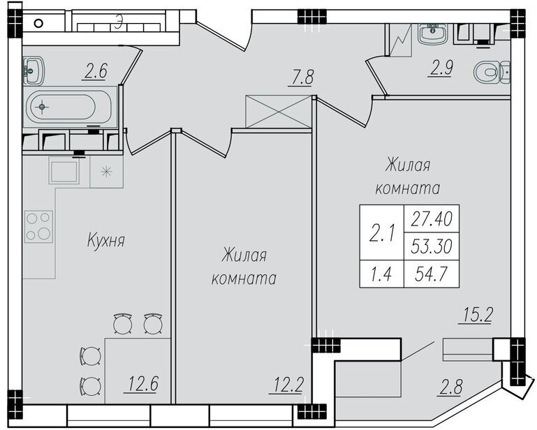 квартира г Курск р-н Центральный ул Энгельса 134б фото 2