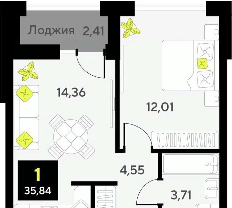 квартира г Тюмень р-н Калининский ул Первооткрывателей 15 Калининский административный округ фото 1