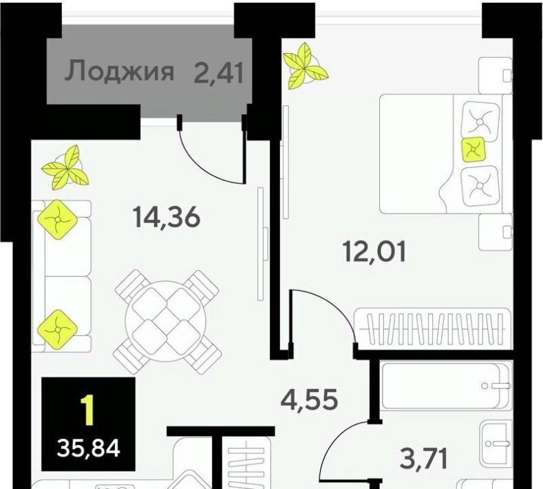 квартира г Тюмень р-н Калининский ул Первооткрывателей 15 Калининский административный округ фото 1
