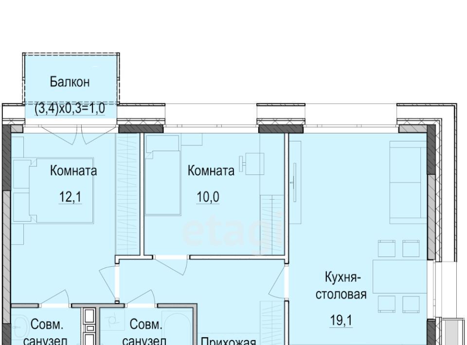 квартира г Казань Аметьево, Паркмаяк жилой комплекс фото 1