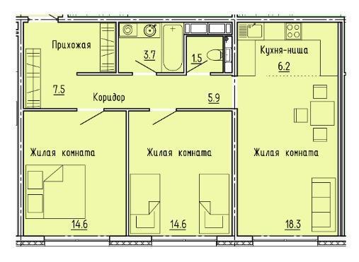 квартира г Пенза Пенза-2 ул Ульяновская 91 Октябрьский район фото 2