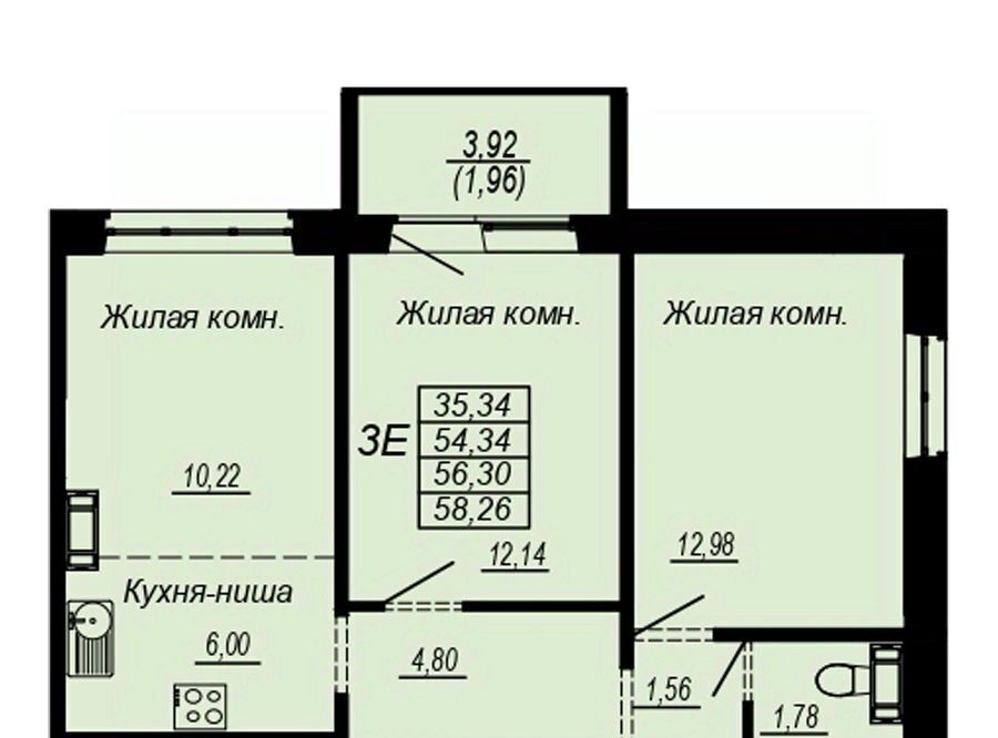 квартира г Хабаровск р-н Индустриальный Южный микрорайон ул Рокоссовского фото 1