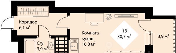 квартира г Екатеринбург р-н Орджоникидзевский Эльмаш ЖК Веер Парк Проспект Космонавтов, жилрайон фото 1