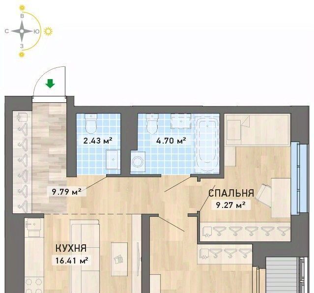 квартира г Екатеринбург Чкаловская ул Николая Кичигина 10/4 фото 1