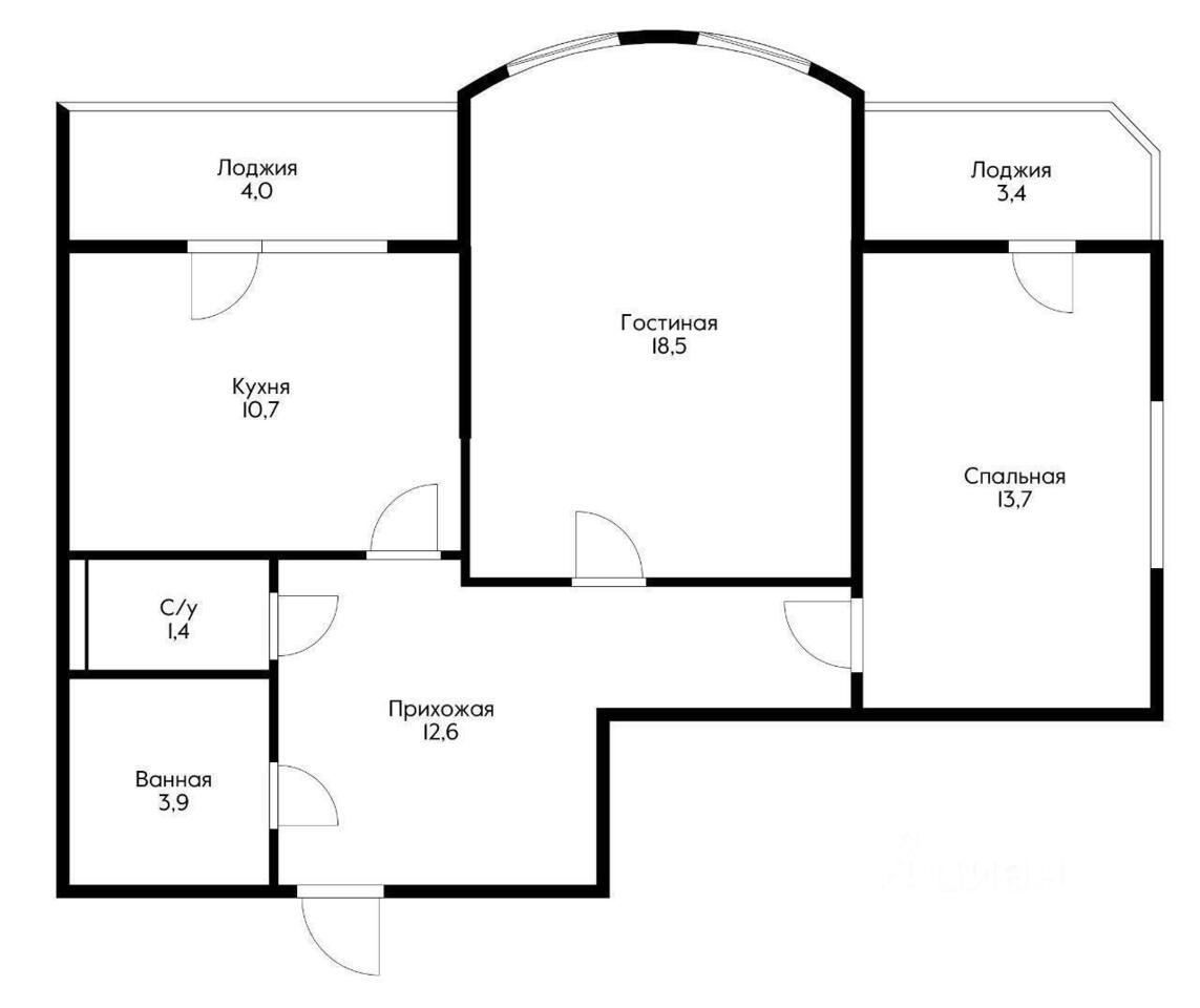 квартира г Краснодар р-н Прикубанский ул им. Симиренко 71 фото 1