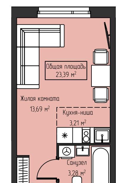 квартира г Екатеринбург Чкаловская Южный ЖК Студия Парк жилрайон фото 1